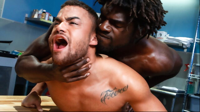 Doggy and cowboy pleasures via BBC sex gay sex black